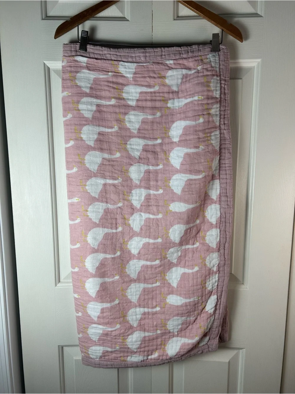 Milkbarn Pink Goose Duck Lovey Security Blanket Muslin White Polka Dots Geese